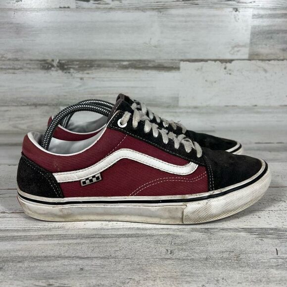 Vans Men's Skate Old Skool Asphalt Pomegranate Canvas Suede‎ Shoes Size 10 - Picture 1 of 8